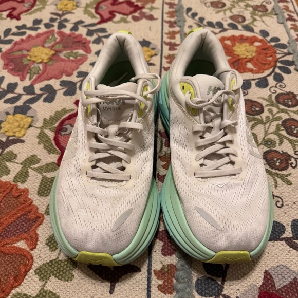 Hoka Women's White and Mint Athletic Shoes - Picture 2 of 11